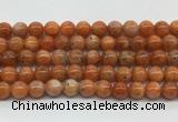 CABS07 15 inches 8mm round orange calcite gemstone beads wholesale