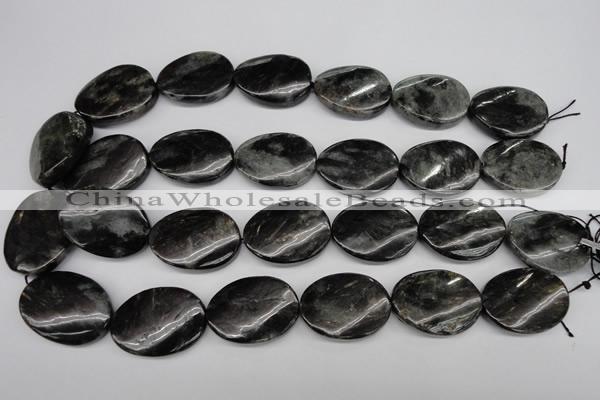 CAE110 15.5 inches 22*30mm twisted oval astrophyllite beads wholesale