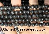 CAE305 15.5 inches 6mm round astrophyllite gemstone beads