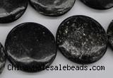 CAE49 15.5 inches 25mm flat round astrophyllite beads wholesale