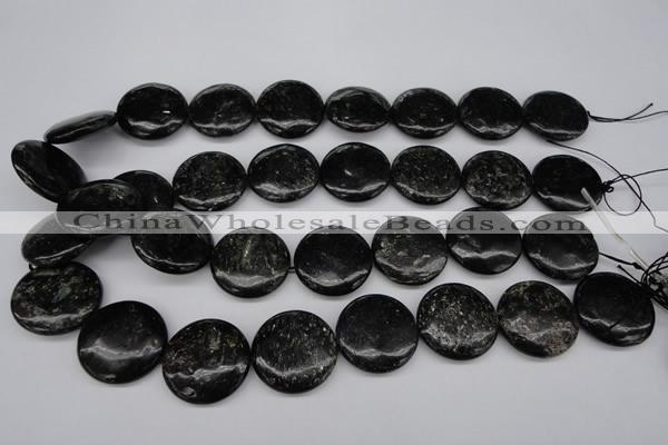 CAE49 15.5 inches 25mm flat round astrophyllite beads wholesale