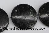 CAE50 15.5 inches 30mm flat round astrophyllite beads wholesale