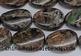 CAF135 15.5 inches 10*14mm twisted oval Africa stone beads