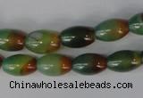 CAG1007 15.5 inches 8*12mm rice rainbow agate beads wholesale