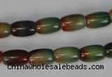 CAG1010 15.5 inches 8*12mm drum rainbow agate beads wholesale