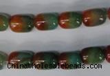CAG1012 15.5 inches 8*12mm drum rainbow agate beads wholesale