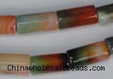 CAG1016 15.5 inches 10*20mm column rainbow agate beads