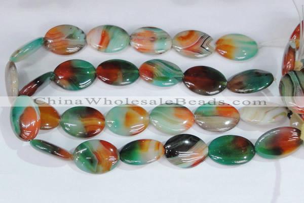 CAG1025 15.5 inches 22*30mm oval rainbow agate beads