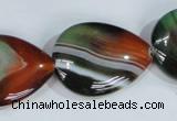 CAG1034 15.5 inches 22*30mm flat teardrop rainbow agate beads