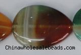 CAG1035 15.5 inches 30*40mm flat teardrop rainbow agate beads
