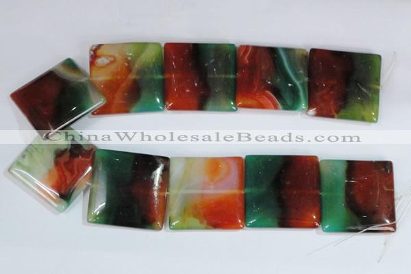 CAG1050 15.5 inches 40*40mm square rainbow agate beads