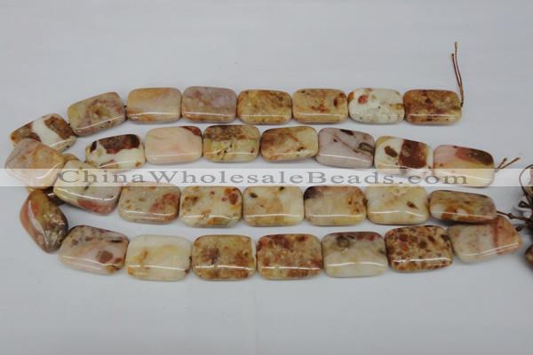 CAG1098 15.5 inches 18*25mm rectangle Morocco agate beads wholesale