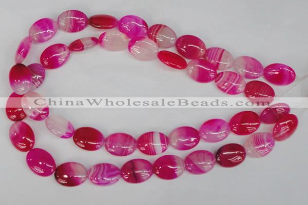 CAG1175 15.5 inches 15*20mm oval line agate gemstone beads