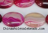 CAG1177 15.5 inches 18*25mm oval line agate gemstone beads