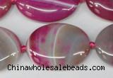 CAG1188 15.5 inches 22*30mm oval line agate gemstone beads