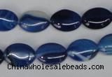 CAG1272 15.5 inches 10*14mm oval line agate gemstone beads