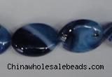 CAG1275 15.5 inches 15*20mm oval line agate gemstone beads