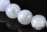 CAG130 12mm round blue lace agate gemstone beads Wholesale