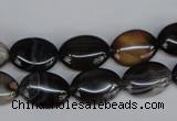 CAG1312 15.5 inches 10*14mm oval line agate gemstone beads