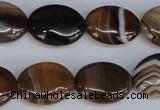 CAG1315 15.5 inches 15*20mm oval line agate gemstone beads