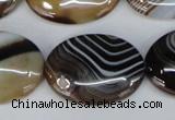 CAG1317 15.5 inches 22*30mm oval line agate gemstone beads