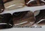 CAG1325 15.5 inches 18*25mm rectangle line agate gemstone beads