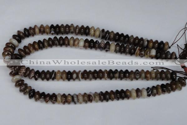 CAG1330 15.5 inches 6*12mm rondelle line agate gemstone beads