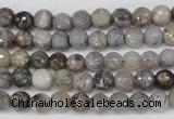 CAG1431 15.5 inches 6mm faceted round bamboo leaf agate beads