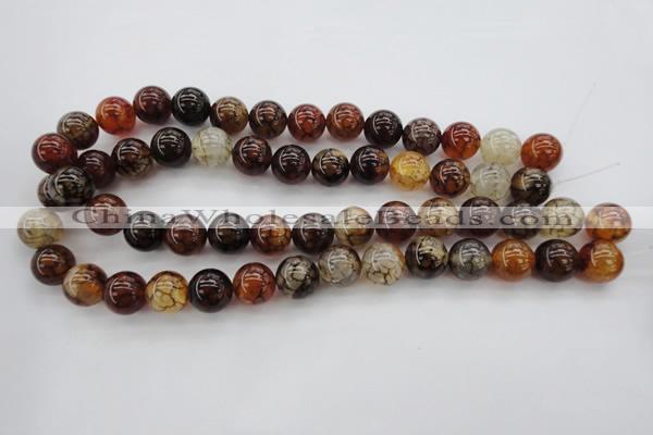 CAG1442 15.5 inches 14mm round dragon veins agate beads