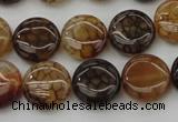 CAG1461 15.5 inches 15mm flat round dragon veins agate beads