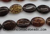 CAG1463 15.5 inches 10*14mm oval dragon veins agate beads