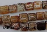 CAG1471 15.5 inches 10*10mm square dragon veins agate beads