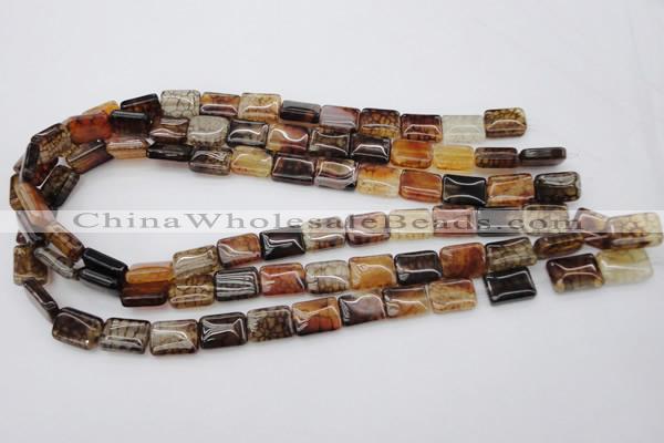 CAG1479 15.5 inches 10*14mm rectangle dragon veins agate beads