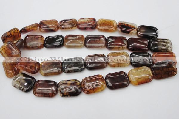 CAG1483 15.5 inches 18*25mm rectangle dragon veins agate beads
