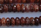 CAG1492 15.5 inches 6*12mm faceted rondelle natural fire agate beads