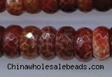 CAG1494 15.5 inches 9*18mm faceted rondelle natural fire agate beads