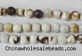 CAG1500 15.5 inches 6mm faceted round fire crackle agate beads