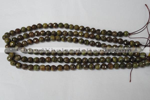 CAG1506 15.5 inches 8mm faceted round fire crackle agate beads