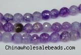 CAG1514 15.5 inches 8mm faceted round fire crackle agate beads