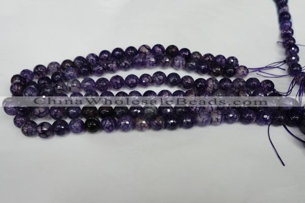 CAG1529 15.5 inches 10mm faceted round fire crackle agate beads