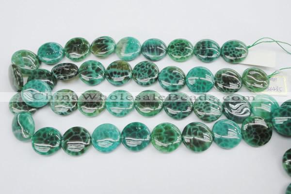 CAG1624 15.5 inches 20mm flat round peafowl agate gemstone beads