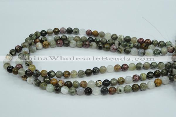 CAG1686 15.5 inches 8mm round ocean agate beads wholesale
