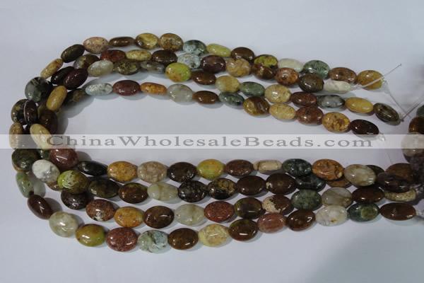 CAG1734 15.5 inches 10*14mm oval rainbow agate beads wholesale