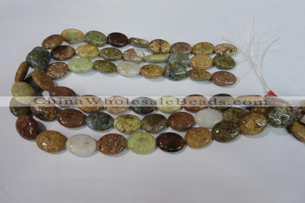 CAG1736 15.5 inches 15*20mm oval rainbow agate beads wholesale