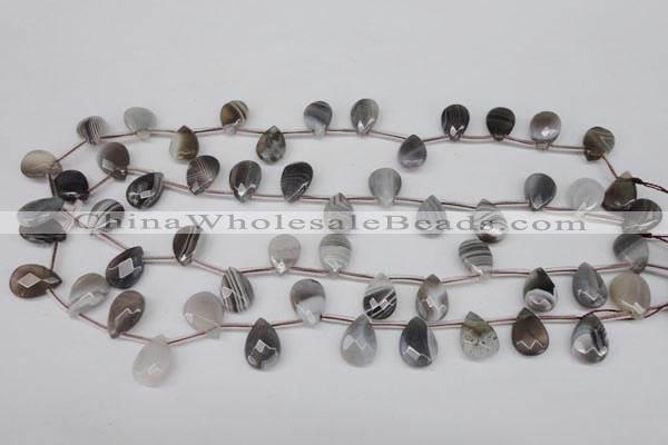 CAG1771 10*14mm faceted flat teardrop Chinese botswana agate beads