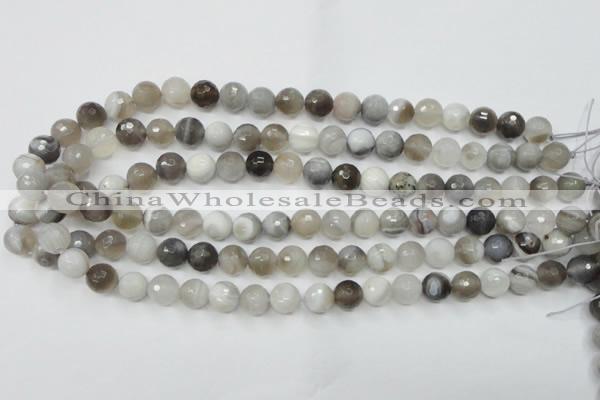 CAG1803 15.5 inches 10mm faceted round grey botswana agate beads