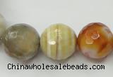 CAG1815 15.5 inches 14mm faceted round Chinese botswana agate beads