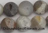 CAG1842 15.5 inches 18mm round matte druzy agate beads whholesale