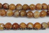 CAG1886 15.5 inches 8mm faceted round lemon crazy lace agate beads