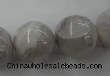 CAG1902 15.5 inches 20mm round grey agate beads wholesale